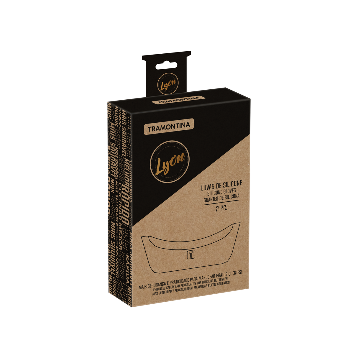 2 silikoninės orkaitės pirštinės Lyon Cappuccino