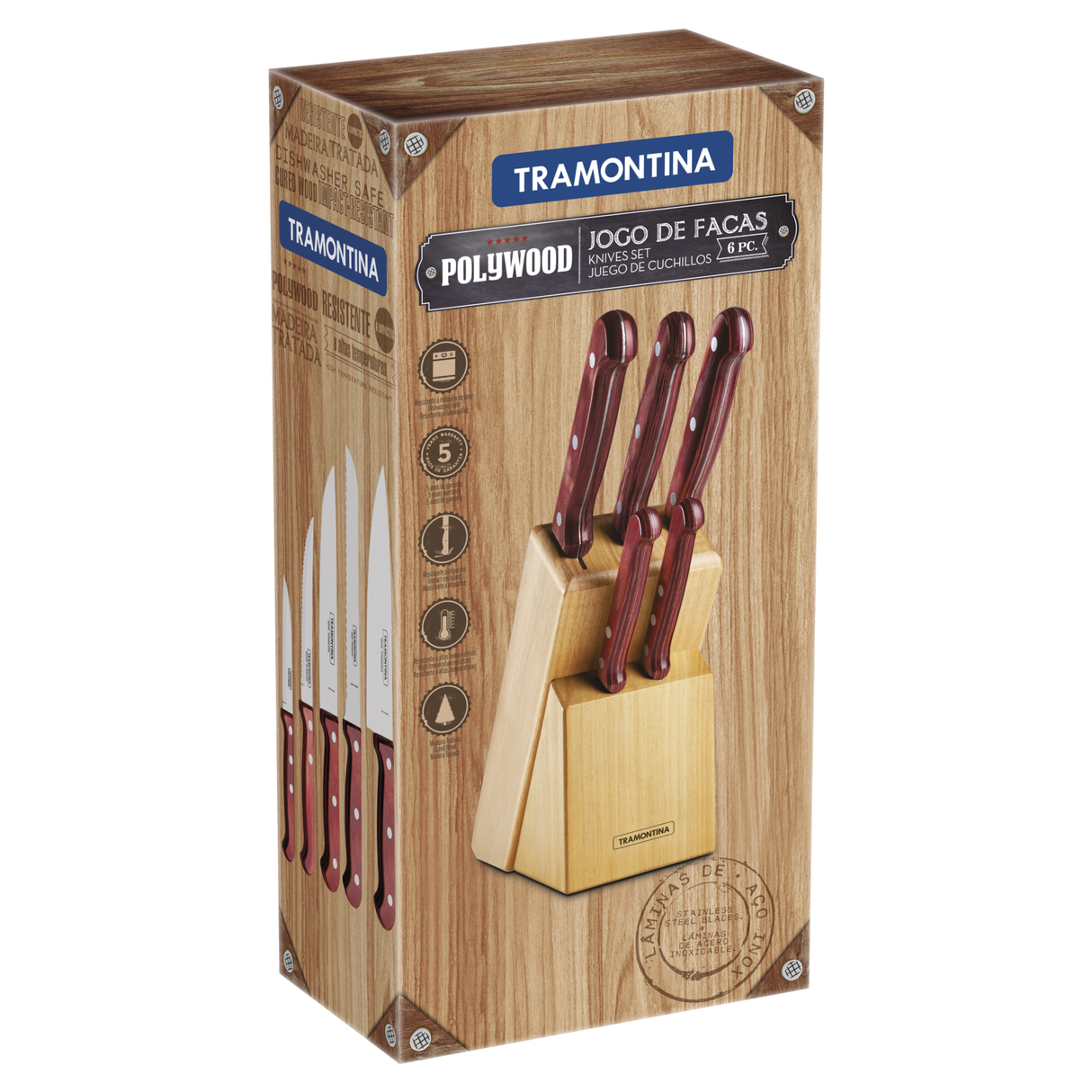 POLYWOOD 6-nažu komplekts