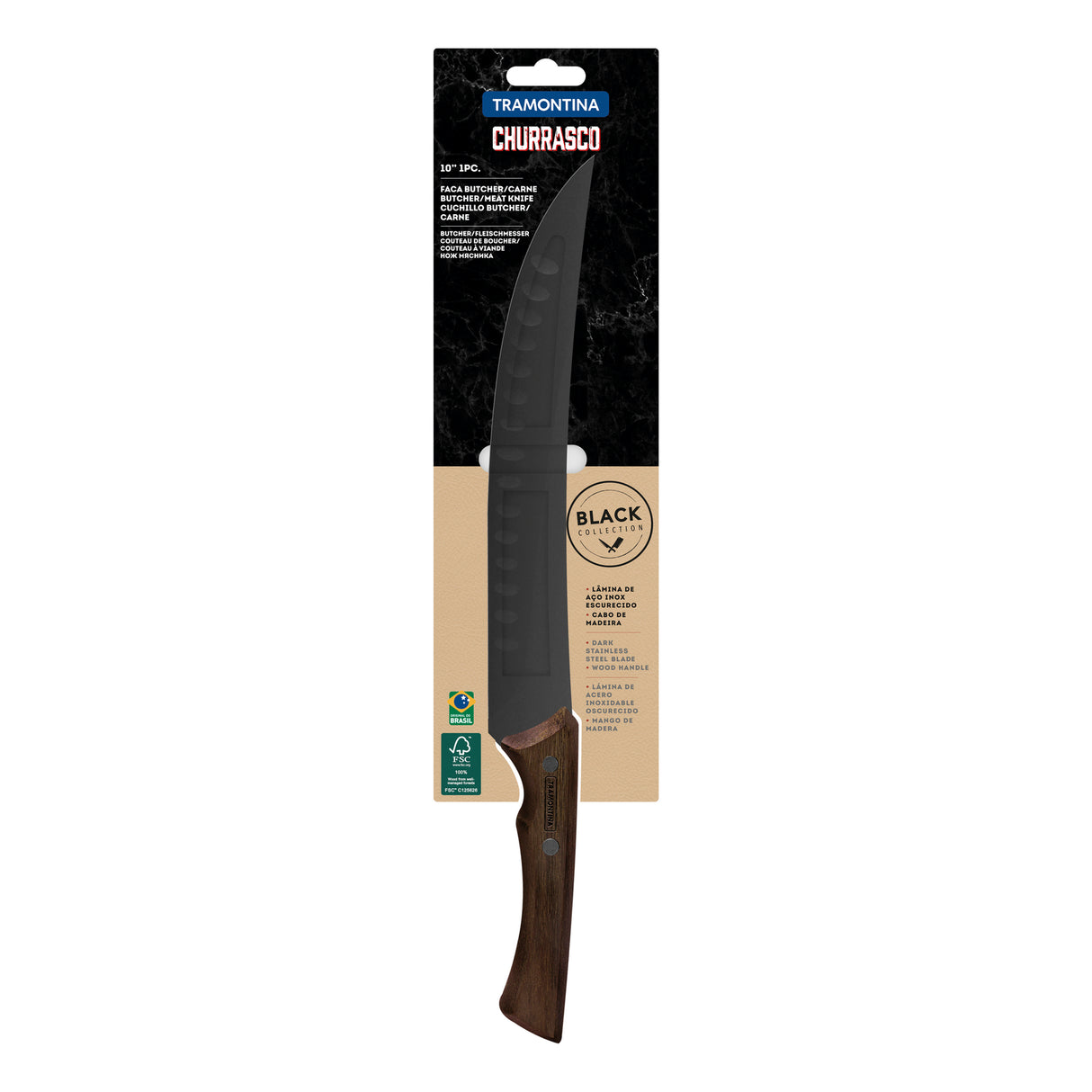 10'' MEAT KNIFE CHURRASCO, BLACK