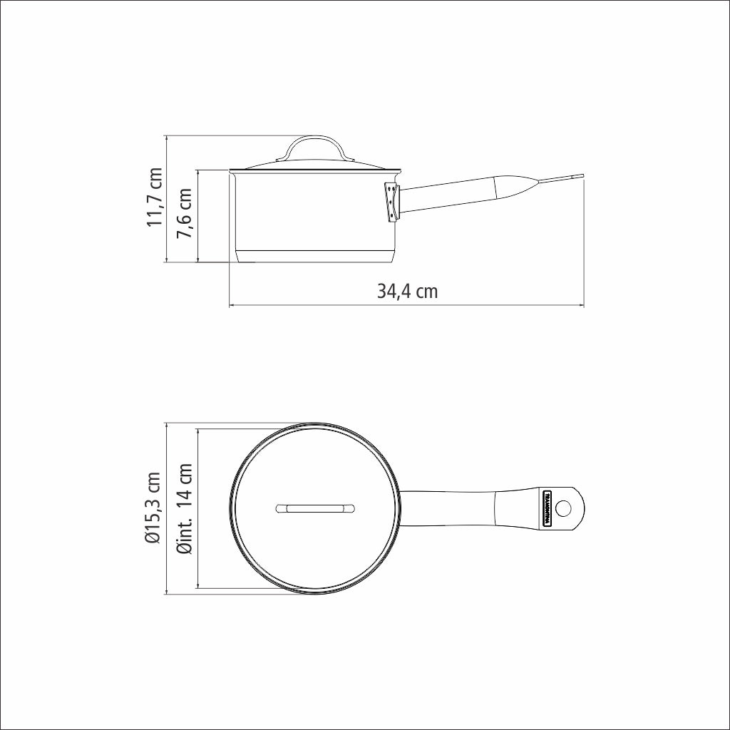 Professional, 14 cm 1,1 L roostevabast terasest kastmepann