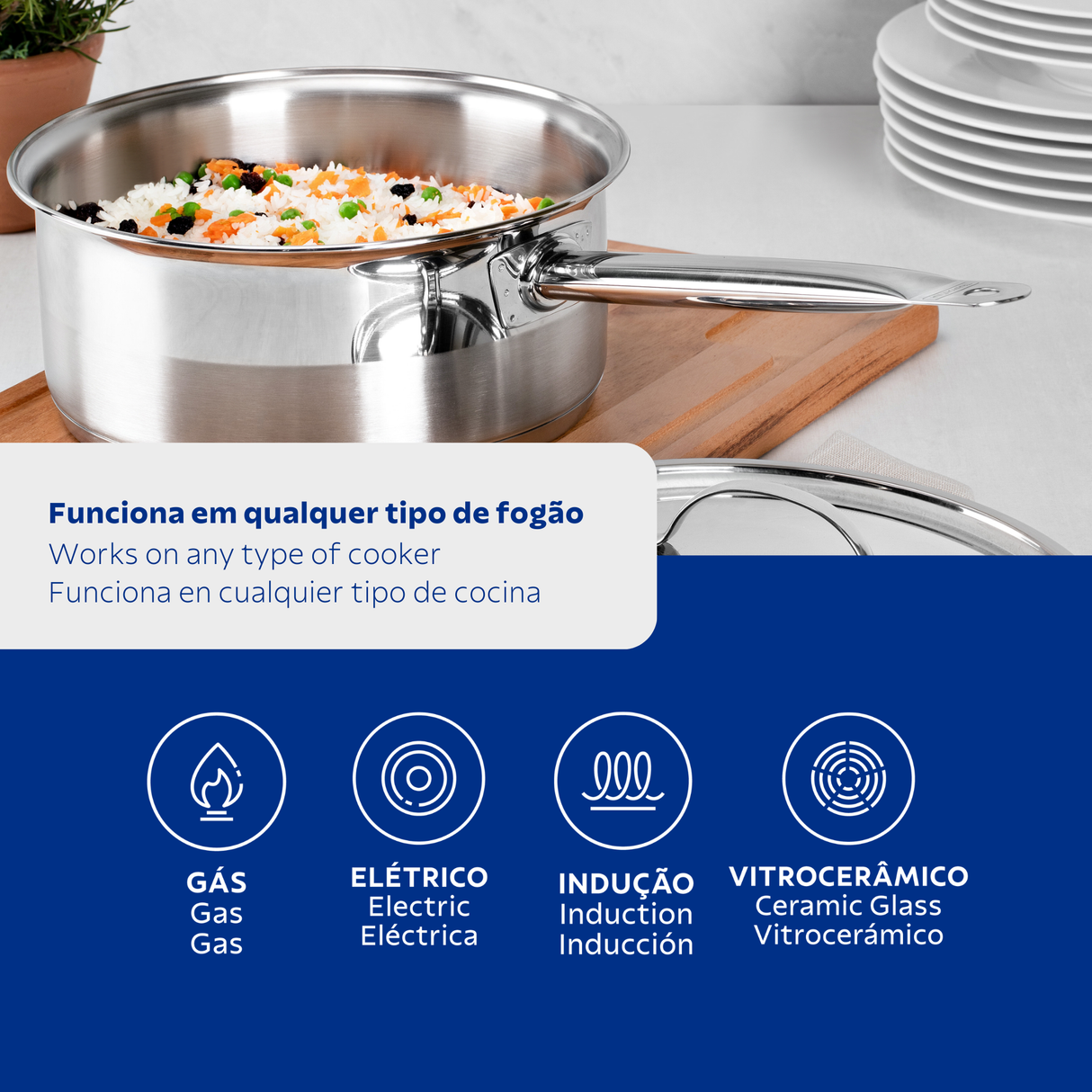 Profesionalus, 20 cm 2,9 l nerūdijančio plieno puodas