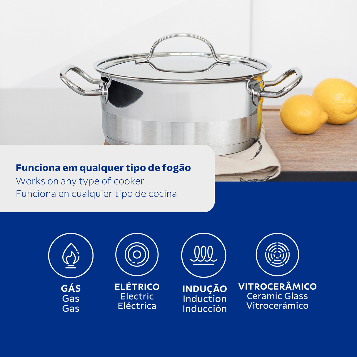 Profesionalus, 24 cm 6,1 l nerūdijančio plieno gilus puodas