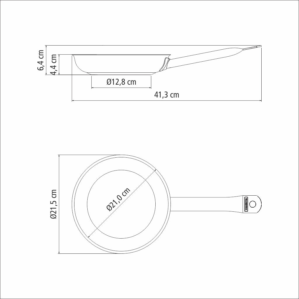 Professional nerūsējošā tērauda panna ar garo rokturi un trīsslāņu pamatni