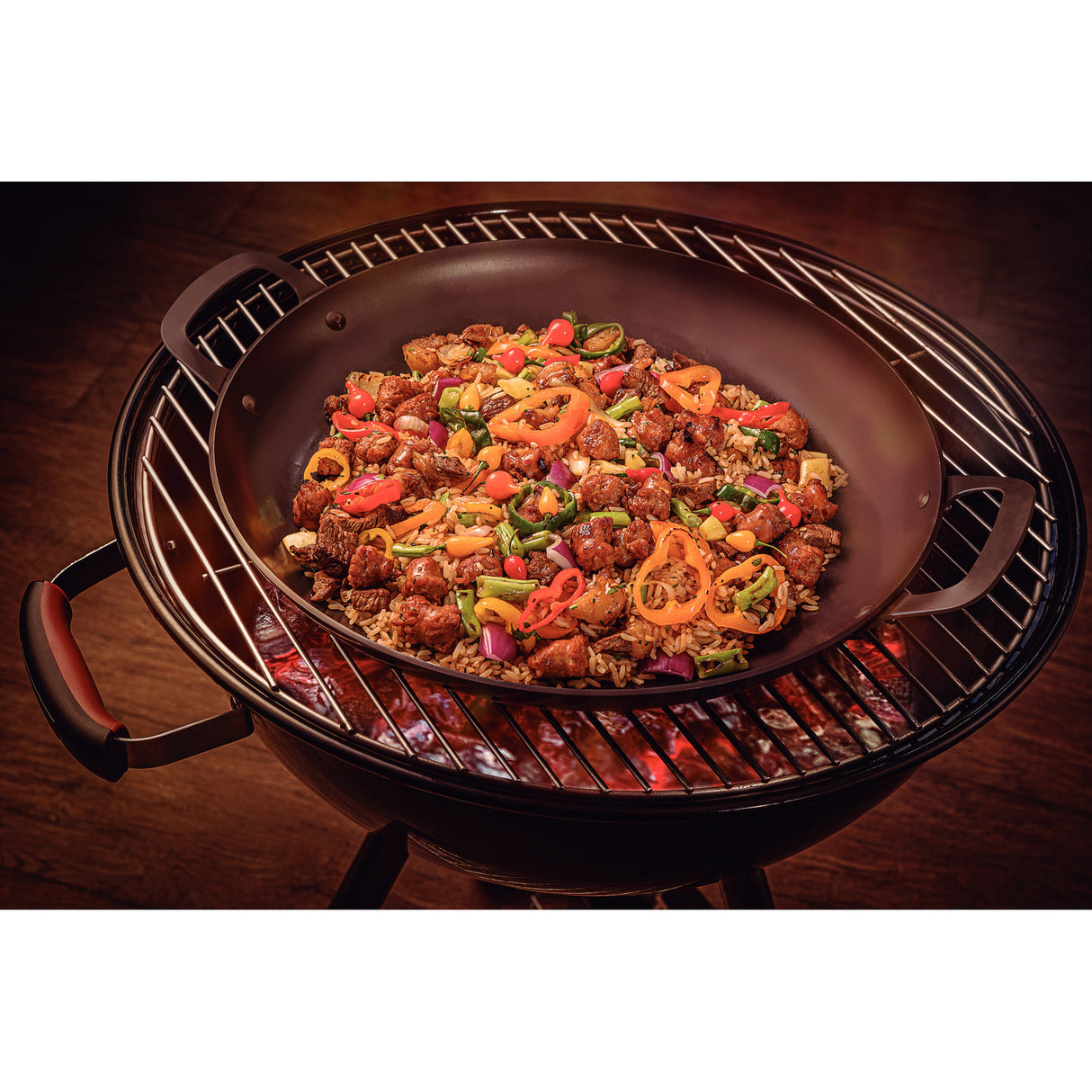 40CM ROUND GRIDDLE PAN CHURRASCO, BLACK
