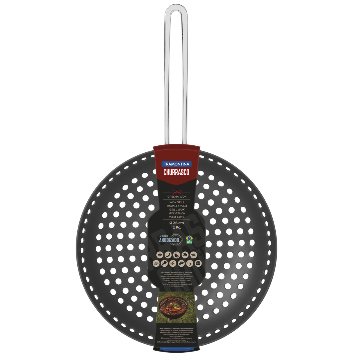 CHURRASCO 26cm perforated wok pan
