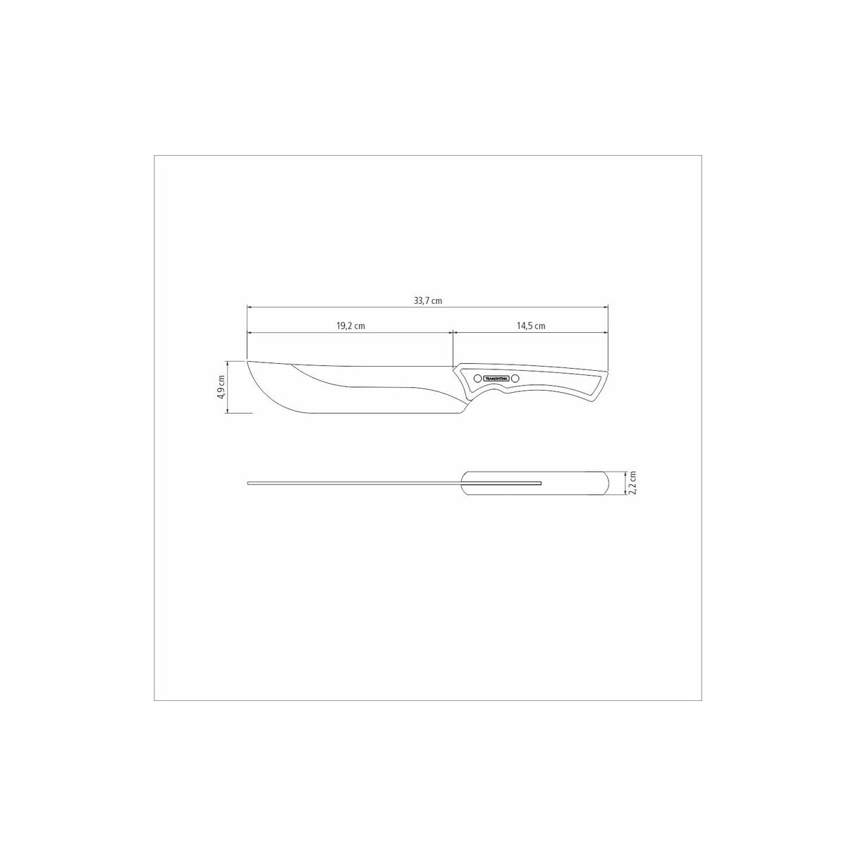 8'' MEAT KNIFE CHURRASCO, BLACK