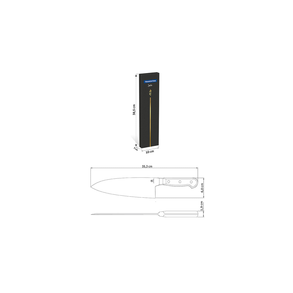 SUSHI DEBA 8'' KNIFE BLACK