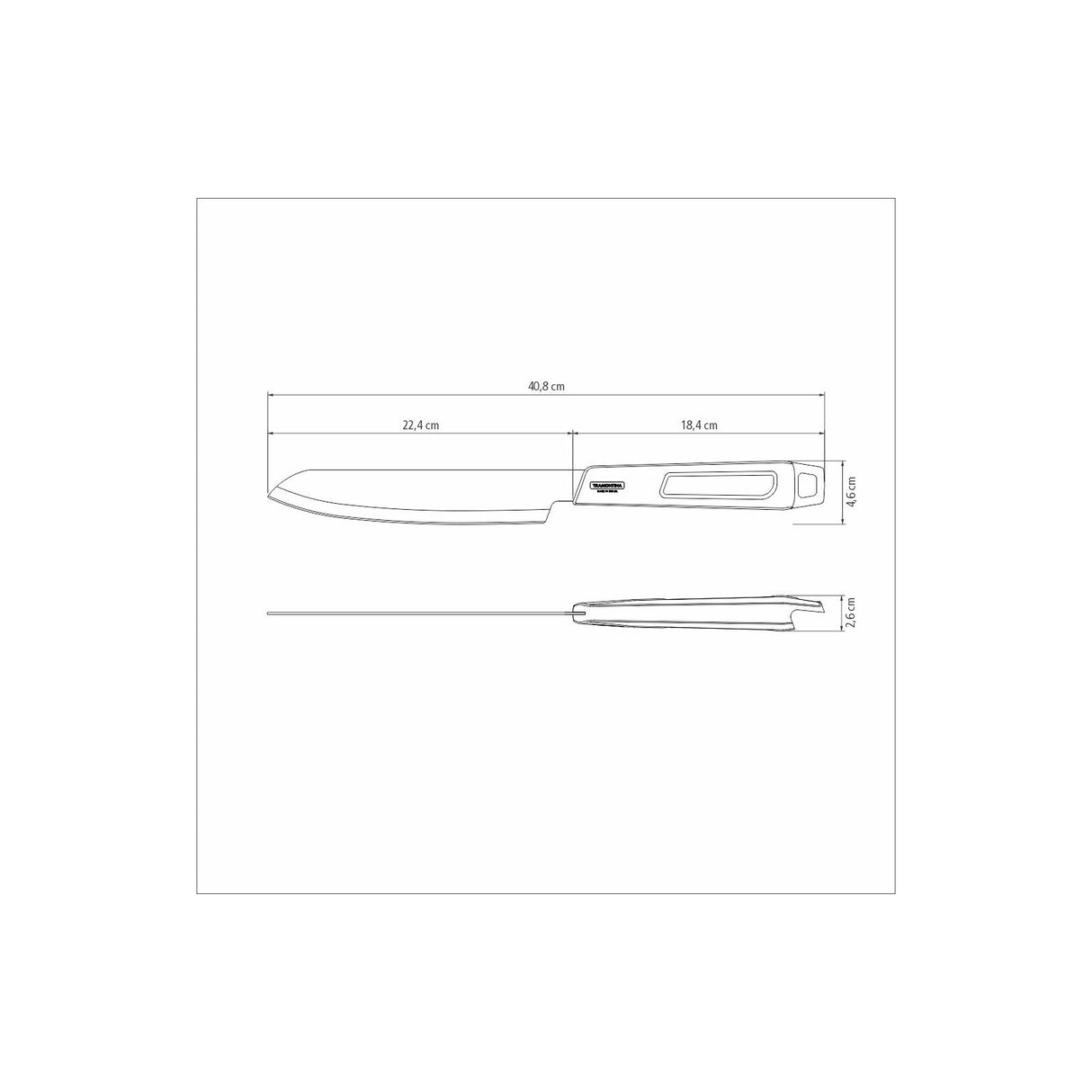 8" CARVING KNIFE CHURRASCO, BLACK