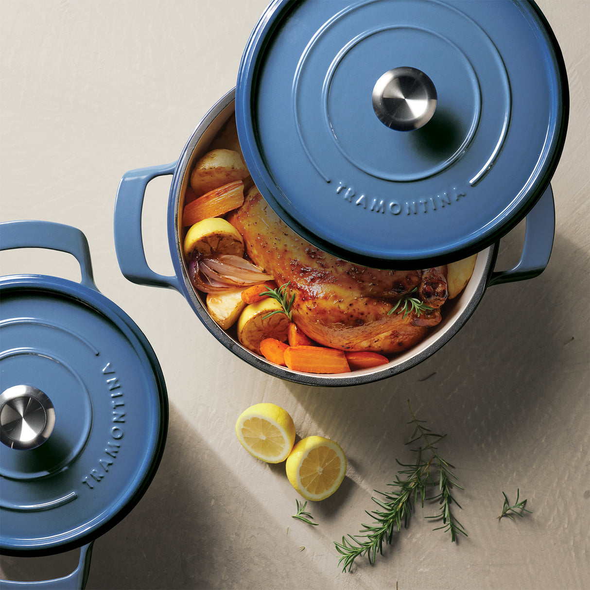 Enamelled Cast IRON Casserole Blue