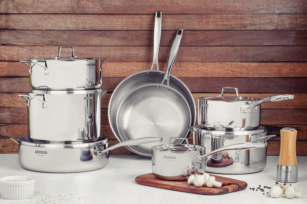 <tc>Tramontina Grano 30 cm / 5,6 l nerūsējošā tērauda cepšanas panna ar trīsslāņu korpusu, vāku un garu rokturi</tc>