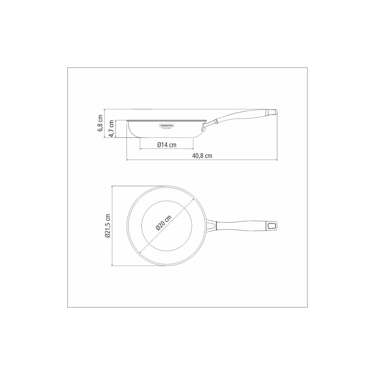 GRANO stainless steel frying pan with tri-ply body and long handle