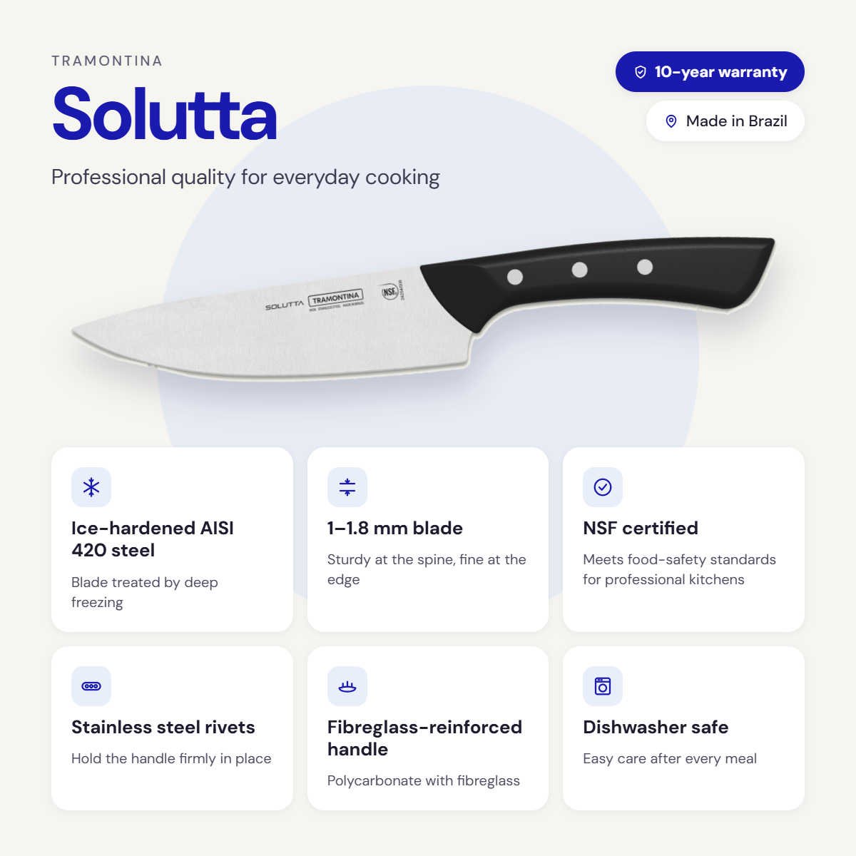 SOLUTTA 6'' chef's knife